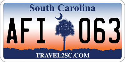 SC license plate AFI063