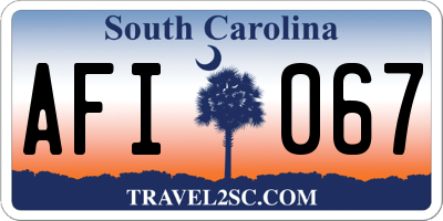 SC license plate AFI067