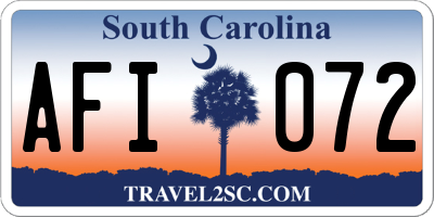 SC license plate AFI072