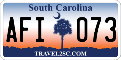 SC license plate AFI073