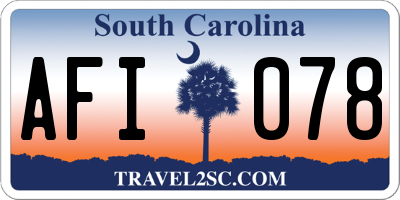 SC license plate AFI078