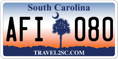 SC license plate AFI080