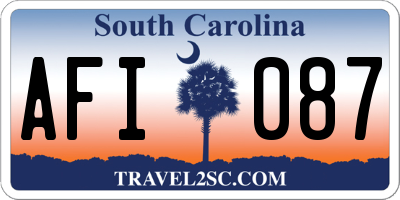 SC license plate AFI087