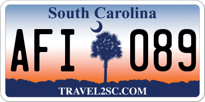 SC license plate AFI089