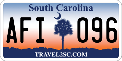 SC license plate AFI096