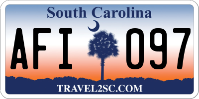 SC license plate AFI097