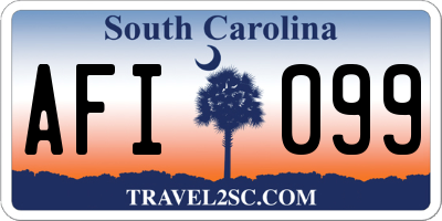 SC license plate AFI099