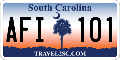 SC license plate AFI101