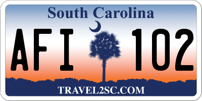 SC license plate AFI102