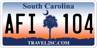 SC license plate AFI104