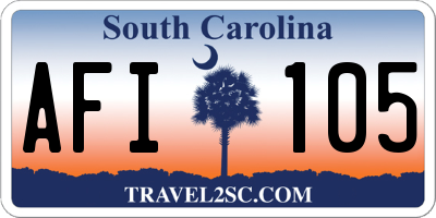 SC license plate AFI105