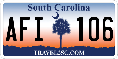 SC license plate AFI106