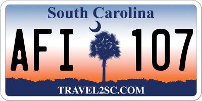 SC license plate AFI107