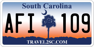 SC license plate AFI109