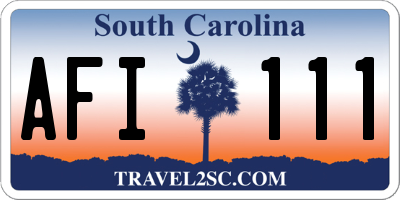 SC license plate AFI111