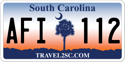 SC license plate AFI112