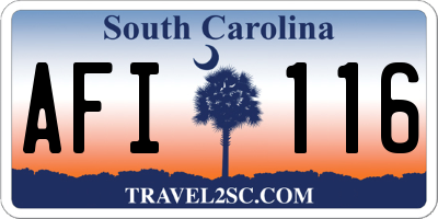 SC license plate AFI116