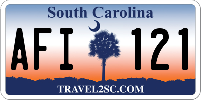 SC license plate AFI121