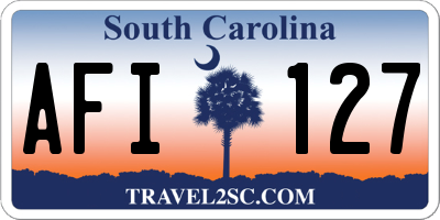 SC license plate AFI127
