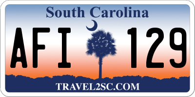 SC license plate AFI129
