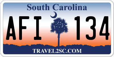 SC license plate AFI134