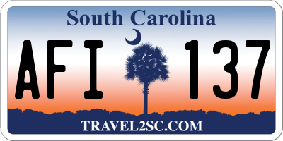 SC license plate AFI137