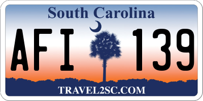 SC license plate AFI139