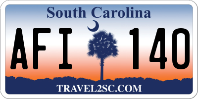 SC license plate AFI140