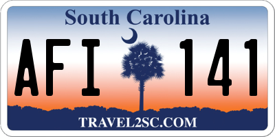 SC license plate AFI141