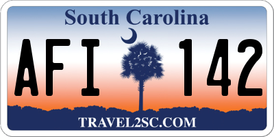 SC license plate AFI142