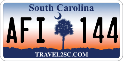 SC license plate AFI144