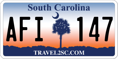 SC license plate AFI147