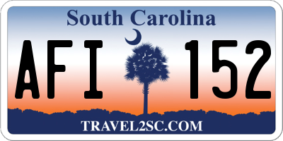 SC license plate AFI152
