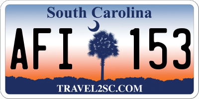 SC license plate AFI153