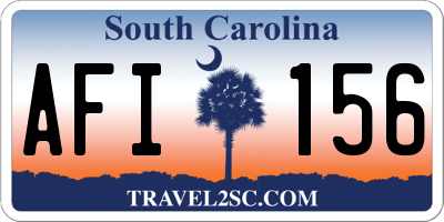 SC license plate AFI156