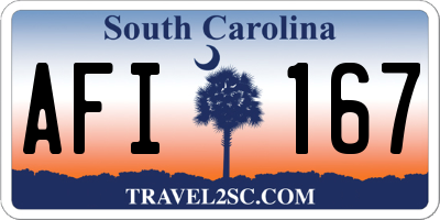 SC license plate AFI167