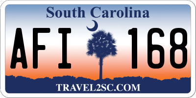 SC license plate AFI168