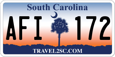 SC license plate AFI172