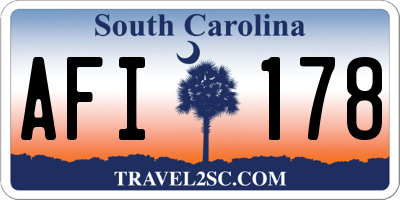 SC license plate AFI178