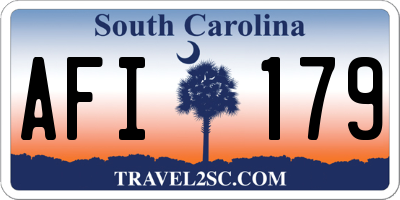 SC license plate AFI179