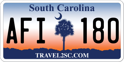 SC license plate AFI180