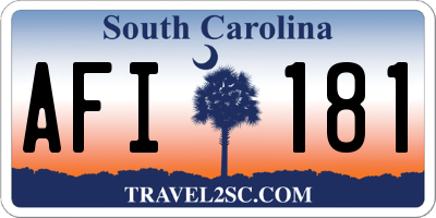 SC license plate AFI181