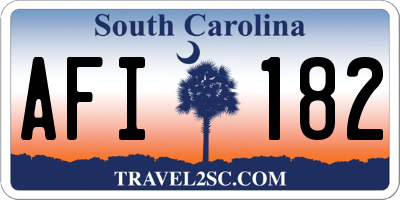SC license plate AFI182