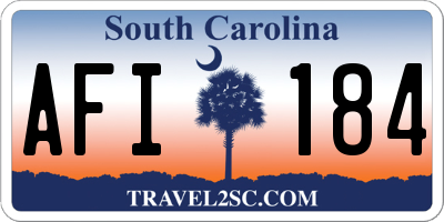 SC license plate AFI184