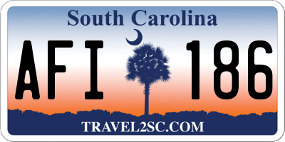 SC license plate AFI186