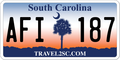 SC license plate AFI187