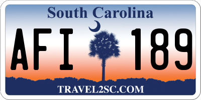 SC license plate AFI189