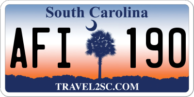 SC license plate AFI190