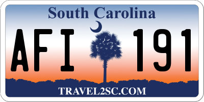 SC license plate AFI191