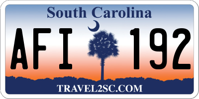 SC license plate AFI192